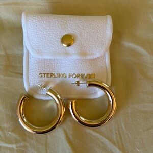 Sterling Forever Gold Plated Chunky Hoop